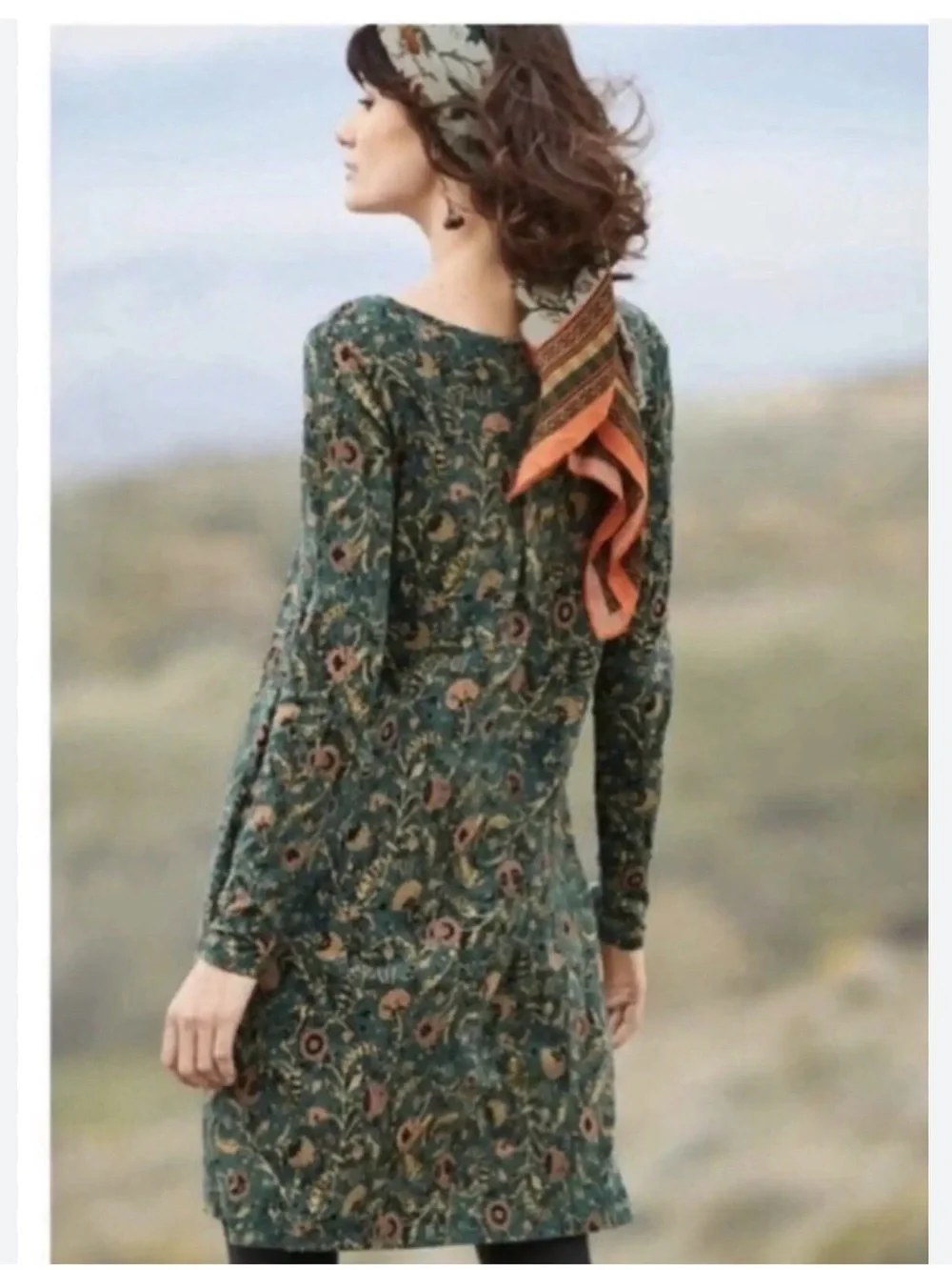 Peruvian Connection Orla Dress Floral Pima Cotton Modal Jersey - Picture 2 of 9
